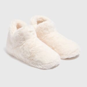 Cream Faux Fur Slipper Boots